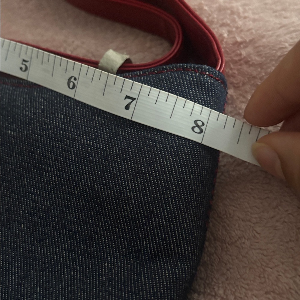 NWT Stylish Denim and Red Women's Bag - Picture 7 of 9
